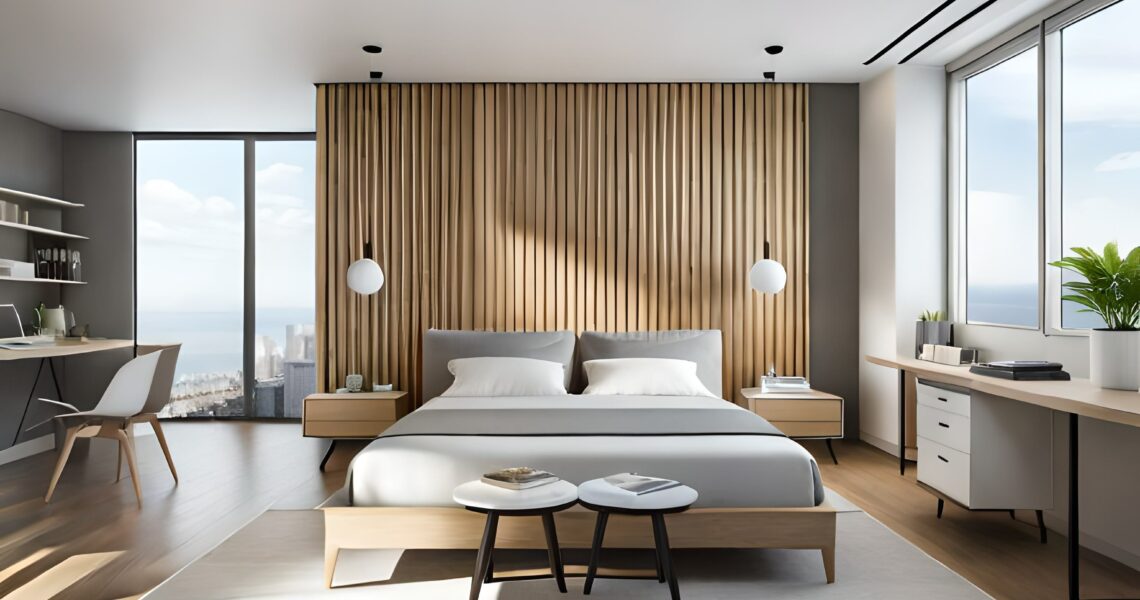 Modernes Schlafzimmer im skandinavischen Stil